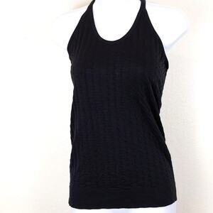 ATHLETA Oblong Waffle Black Knit Racerback Tank, small